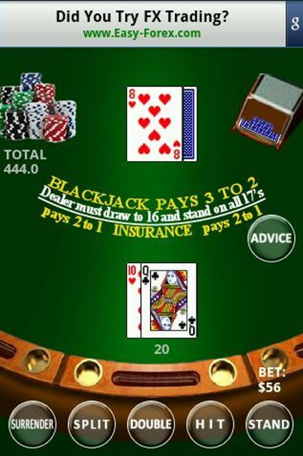 Meybet Blackjack Arayüzü